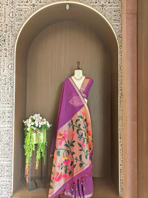 Akshara soft linen silk saree surat bombay market online shopping